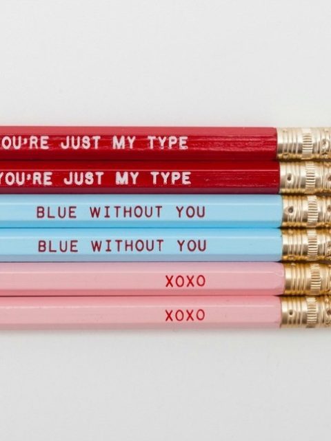 Pencils like these are not only useful in writing, but also in expressing love! Image from Brit+Co.