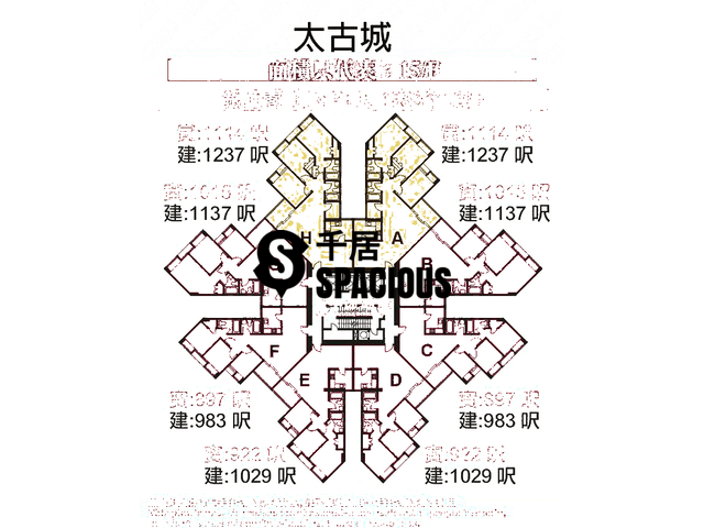 太古城 - 太古城 海天花園 彩天閣 (58座) 平面圖 52