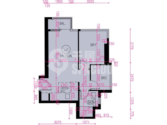 屯門 - Novo Land 3B期 Fiskars 2A座 平面圖 04