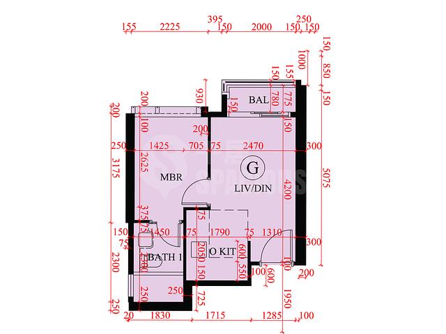 Ma On Shan - Sierra Sea Phase 1B Bleu Avenue Tower 5 Floor Plan 01