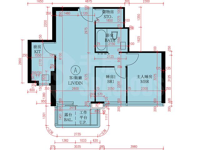 啟德 - 維港・灣畔1A期1B座 平面圖 01