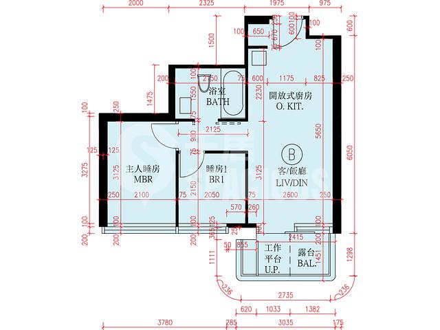 啟德 - 維港・灣畔1A期1B座 平面圖 02