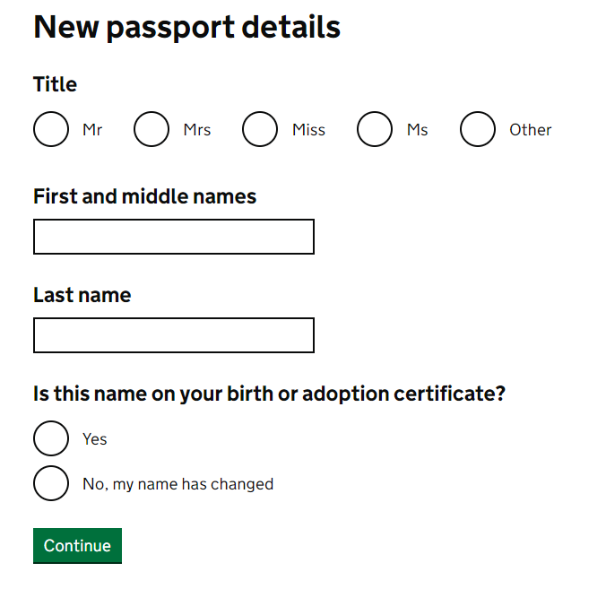 首次申請 First Adult Passport